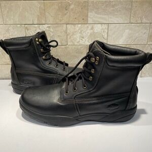 Dr Comfort Boss Black Leather Therapeutic Boots Size 14 XW Extra Wide No Insoles